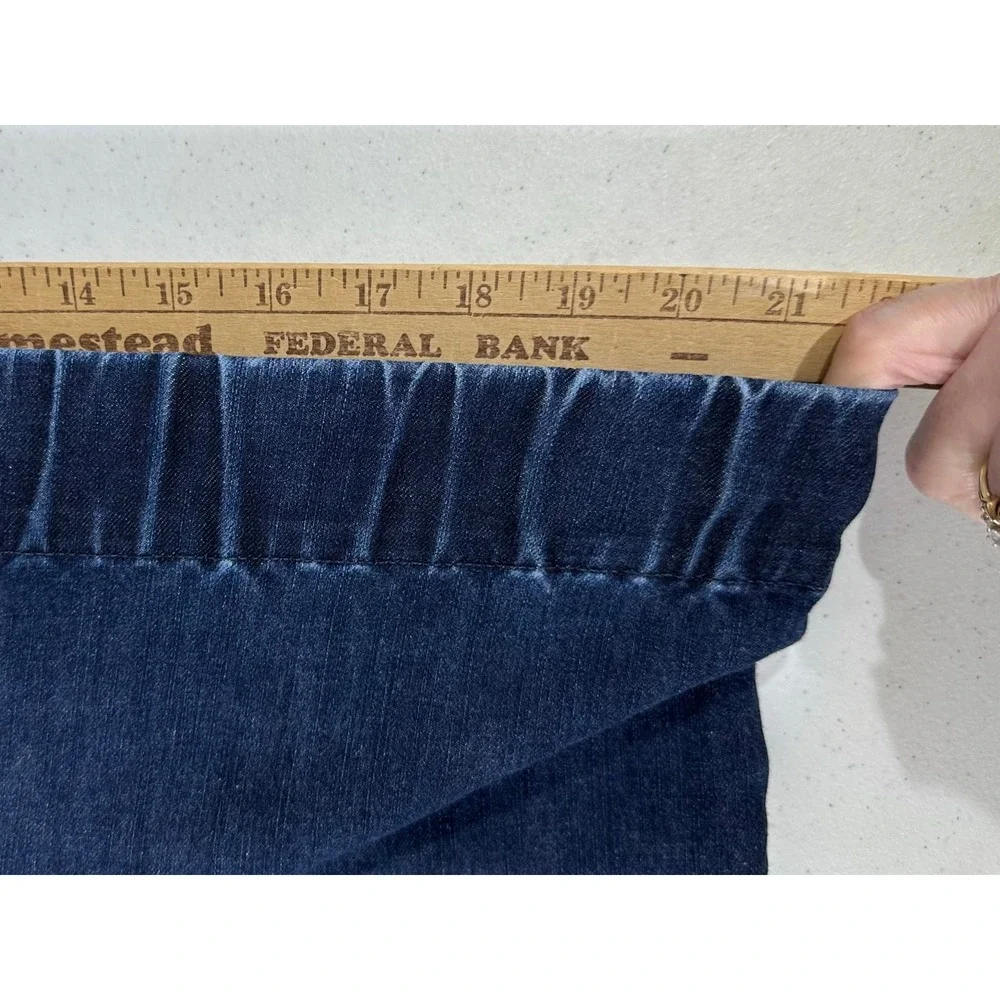 Soft Surroundings Pull On Jeans XL Dark Wash Blue Elastic Waist Denim‎ Pants